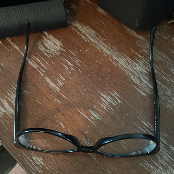 Prada VPR 01U 1AB-101 black gloss cat eye eyeglasses with black logo hard case - Picture 13 of 16